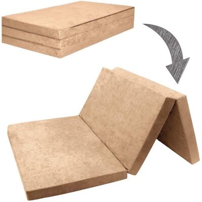 Matelas dappoint pliant 2 personnes - FORTISLINE - Mousse polyuréthane - Beige - 120x195 cm epaisseur 9 cm - Publicité Matelas dappoint pliant 2 personnes - FORTISLINE - Mousse polyuréthane - Beige - 120x195 cm epaisseur 9 cm - Publicité