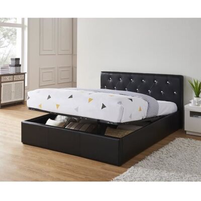 Lit coffre - BAÏTA - Gamme BAHIA - Simili noir - 140 x 190 sommier inclus Noir - Publicité Lit coffre - BAÏTA - Gamme BAHIA - Simili noir - 140 x 190 sommier inclus Noir - Publicité
