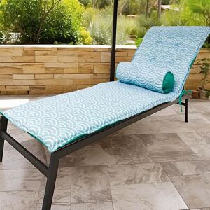DECO-ARTS.FR Coussin pour Chaise Longue et Traversin 195x60x5cm Motif Eventaille Vert Bleu - Publicité DECO-ARTS.FR Coussin pour Chaise Longue et Traversin 195x60x5cm Motif Eventaille Vert Bleu - Publicité