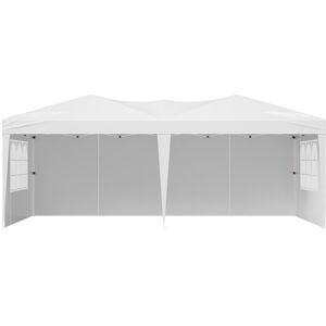 Tonnelle Pop-up - DUOKU - 59x296 m - Auvent Pliable - Parois Latérales - Fenêtres Ventilées Blanc - Publicité Tonnelle Pop-up - DUOKU - 59x296 m - Auvent Pliable - Parois Latérales - Fenêtres Ventilées Blanc - Publicité