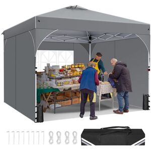 DEVO Tonnelle Pliante 3x3 ImperméableConvient pour Le Camping Les Festivals Barnum avec 4 SacsSableGris Gris - Publicité DEVO Tonnelle Pliante 3x3 ImperméableConvient pour Le Camping Les Festivals Barnum avec 4 SacsSableGris Gris - Publicité