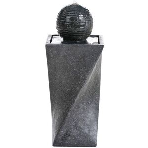 BELIANI Fontaine de jardin LED ACQUACHETA Gris graphite Gris - Publicité BELIANI Fontaine de jardin LED ACQUACHETA Gris graphite Gris - Publicité