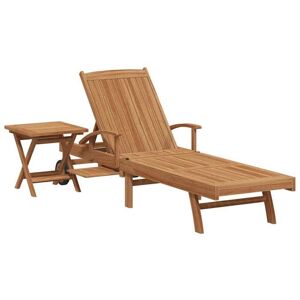 VIDAXL Style minimaliste - Bain de soleil/Transat - Chaise longue avec coussin - 2 pcs - Marron Bois de teck massif dfa2234612 Marron - Publicité VIDAXL Style minimaliste - Bain de soleil/Transat - Chaise longue avec coussin - 2 pcs - Marron Bois de teck massif dfa2234612 Marron - Publicité