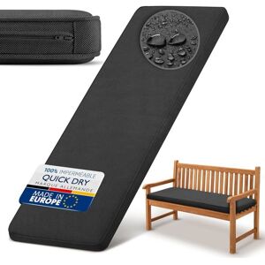 Beautissu Coussin Banc Extérieur Impermeable & Interieur 120x50 cm – Anthracite BK-QD Gris - Publicité Beautissu Coussin Banc Extérieur Impermeable & Interieur 120x50 cm – Anthracite BK-QD Gris - Publicité