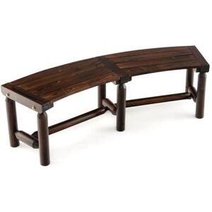 COSTWAY Banc de Jardin Incurvé - 2 Places Siège à Lattes Charge 325KG - Banquette dExtérieur en Bois Carbonisé - 139x36x41CM Marron - Publicité COSTWAY Banc de Jardin Incurvé - 2 Places Siège à Lattes Charge 325KG - Banquette dExtérieur en Bois Carbonisé - 139x36x41CM Marron - Publicité