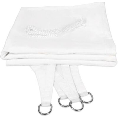 Voile dombrage - KARAT - 3 x 5 m - Hydrofuge - Protection UV 90% - Tissu HDPE Blanc - Publicité Voile dombrage - KARAT - 3 x 5 m - Hydrofuge - Protection UV 90% - Tissu HDPE Blanc - Publicité
