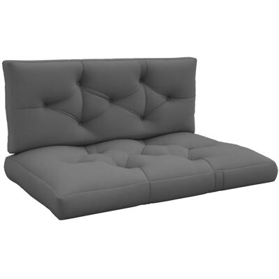 Ensemble de 2 coussins pour canapé palette - Outsunny - 2 places grand confort - polyester - 120x80x12cm - gris Gris - Publicité Ensemble de 2 coussins pour canapé palette - Outsunny - 2 places grand confort - polyester - 120x80x12cm - gris Gris - Publicité