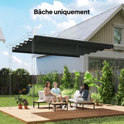 Generic Pergola toile de toit tonnelle rétractable de 3 x 3m gris Gris - Publicité Generic Pergola toile de toit tonnelle rétractable de 3 x 3m gris Gris - Publicité