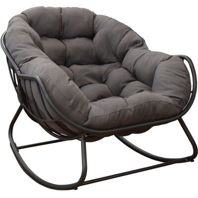 Rocking - Proloisirs - Royal II - Acier - Coussin inclus - Gris Gris - Publicité Rocking - Proloisirs - Royal II - Acier - Coussin inclus - Gris Gris - Publicité