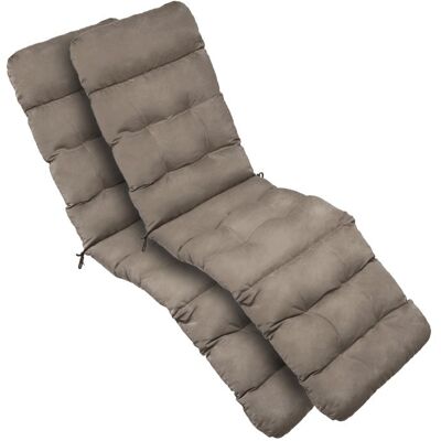 BEAUTISSU 2X Matelas de transat confortable 200 x 50 x 8 cm taupe - Publicité BEAUTISSU 2X Matelas de transat confortable 200 x 50 x 8 cm taupe - Publicité