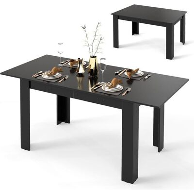 Table Extensible COSTWAY Salle à Manger - 6 Personnes 70(L) x 120-158(l) x 76(H) CMPieds en Forme de L StableGain de Place Noir Noir - Publicité Table Extensible COSTWAY Salle à Manger - 6 Personnes 70(L) x 120-158(l) x 76(H) CMPieds en Forme de L StableGain de Place Noir Noir - Publicité