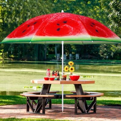 Parasol - SPRINGOS® - 160 cm - Métal - Polyester - Rouge Rouge - Publicité Parasol - SPRINGOS® - 160 cm - Métal - Polyester - Rouge Rouge - Publicité