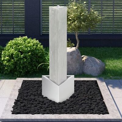 Fontaine de jardin argent 37,7x32,6x110 cm acier inoxydable - Garden Fountain - Publicité Fontaine de jardin argent 37,7x32,6x110 cm acier inoxydable - Garden Fountain - Publicité