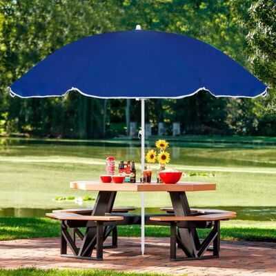 SPRINGOS® Parasol de plage diamètre 160 cm Fonction basculante Pliable de protection Réglable en hauteur Protection solaire Bleu - Publicité SPRINGOS® Parasol de plage diamètre 160 cm Fonction basculante Pliable de protection Réglable en hauteur Protection solaire Bleu - Publicité