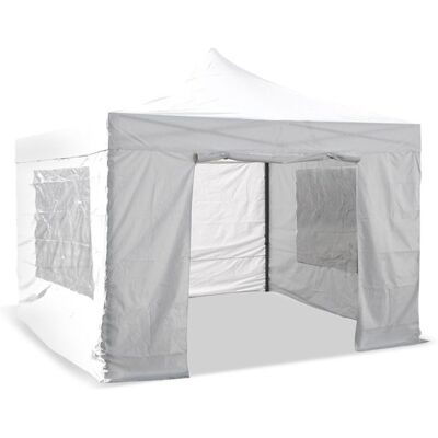 TERRE JARDIN Murs pour tonnelle pliante professionnelle 45 x 3 m – Lot de 4 parois avec porte et fenêtres – Polyester enduit PVC – Blanc Blanc - Publicité TERRE JARDIN Murs pour tonnelle pliante professionnelle 45 x 3 m – Lot de 4 parois avec porte et fenêtres – Polyester enduit PVC – Blanc Blanc - Publicité