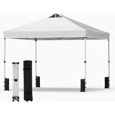 GIANTEX Tonnelle Pliante 3 x 3 m - Tonnelle de Jardin Pop-up - Sac de Rangement à Roulettes - Sacs de Sable- Terrasse Plage- Blanc Blanc - Publicité GIANTEX Tonnelle Pliante 3 x 3 m - Tonnelle de Jardin Pop-up - Sac de Rangement à Roulettes - Sacs de Sable- Terrasse Plage- Blanc Blanc - Publicité