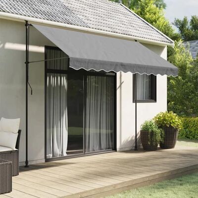 vidaXL Tissu de remplacement de cantonnière d’auvent rayure anthracite 367762 Gris - Publicité vidaXL Tissu de remplacement de cantonnière d’auvent rayure anthracite 367762 Gris - Publicité