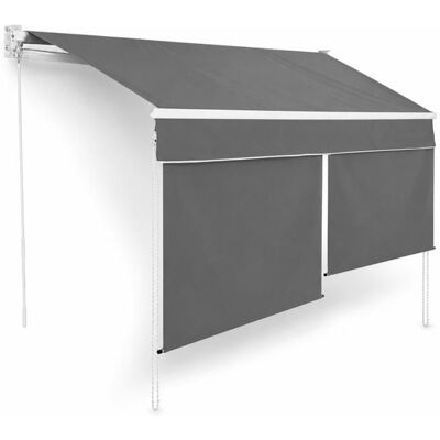 TERRE JARDIN Store banne 2 en 1 taille 3x2 m - Double protection design sobre Gris - Publicité TERRE JARDIN Store banne 2 en 1 taille 3x2 m - Double protection design sobre Gris - Publicité