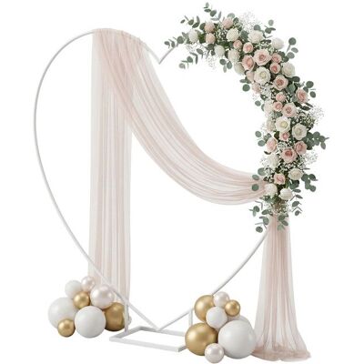 Arche à ballons Relaxdays en forme de cœur métal pour mariage ou fiançailles HxL 220x220 cm fleurs blanche Blanc - Publicité Arche à ballons Relaxdays en forme de cœur métal pour mariage ou fiançailles HxL 220x220 cm fleurs blanche Blanc - Publicité