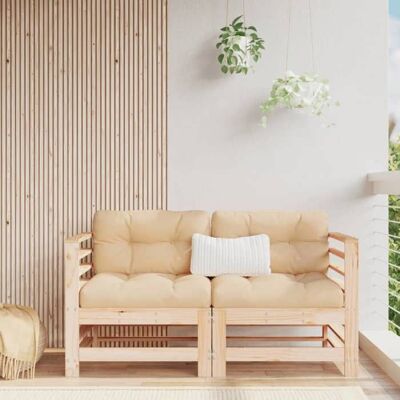 Ensemble 2 Canapés d'angle pour jardin VIDAXL bois de pin massif - Publicité Ensemble 2 Canapés d'angle pour jardin VIDAXL bois de pin massif - Publicité