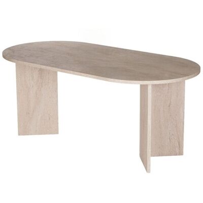 HANAH HOME Table à manger en bois Sablin - 180 x 89 x 75 cm - Travertin Beige - Publicité HANAH HOME Table à manger en bois Sablin - 180 x 89 x 75 cm - Travertin Beige - Publicité
