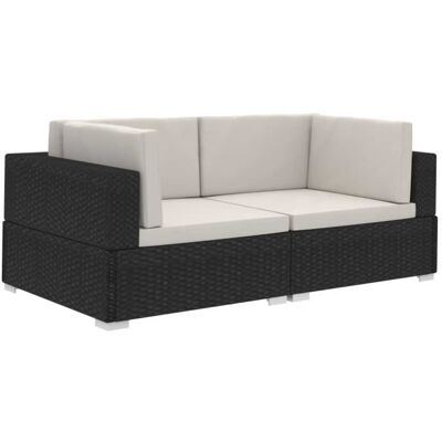 Canapé d'angle de jardin vidaXL - Imperméable, Modulaire, Avec Coussins - Publicité Canapé d'angle de jardin vidaXL - Imperméable, Modulaire, Avec Coussins - Publicité