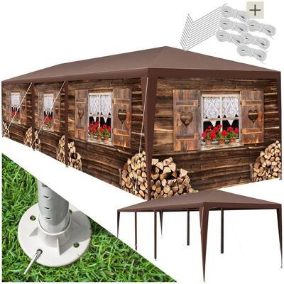 Pavillon Tectake Almchalet avec panneaux latéraux amovibles - 9 m - Publicité Pavillon Tectake Almchalet avec panneaux latéraux amovibles - 9 m - Publicité