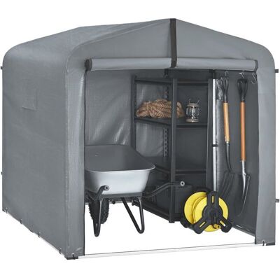Abri de Jardin - SoBuy - KLS11-L-DG - Imperméable - 159x219x165 cm - Gris Gris - Publicité Abri de Jardin - SoBuy - KLS11-L-DG - Imperméable - 159x219x165 cm - Gris Gris - Publicité