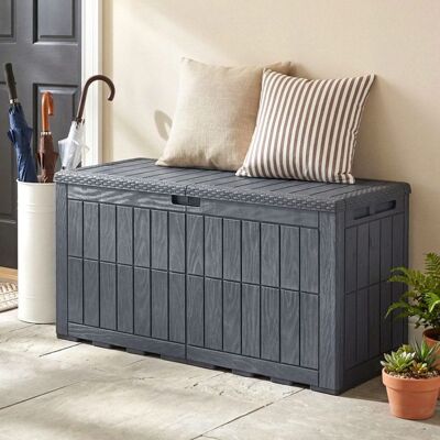 Coffre de Rangement Extérieur Étanche-COSTWAY-390L Bac Jardin & Banc 140kg Vérin à gaz 121x 53x61CM Gris - Publicité Coffre de Rangement Extérieur Étanche-COSTWAY-390L Bac Jardin & Banc 140kg Vérin à gaz 121x 53x61CM Gris - Publicité