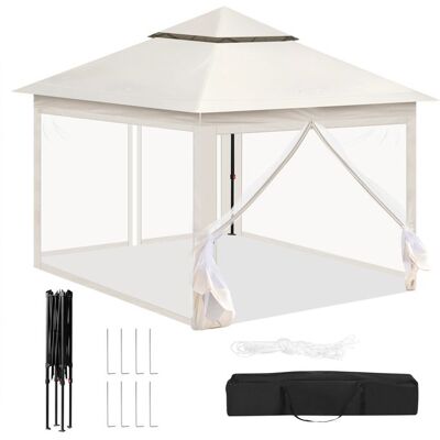 WOLTU Tonnelle de Jardin Extérieur - Pergola Pliante 3x3m - Moustiquaire Amovible - Double Toit Imperméable - anti UV - Beige Beige - Publicité WOLTU Tonnelle de Jardin Extérieur - Pergola Pliante 3x3m - Moustiquaire Amovible - Double Toit Imperméable - anti UV - Beige Beige - Publicité