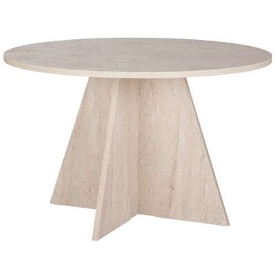 HANAH HOME Table à manger en bois Virella - 120 x 120 x 75 cm - Travertin Beige - Publicité HANAH HOME Table à manger en bois Virella - 120 x 120 x 75 cm - Travertin Beige - Publicité
