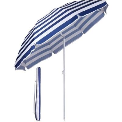 Parasol de Jardin Sekey - Diamètre 160 cm - Rayures Bleues et Blanches Bleu - Publicité Parasol de Jardin Sekey - Diamètre 160 cm - Rayures Bleues et Blanches Bleu - Publicité