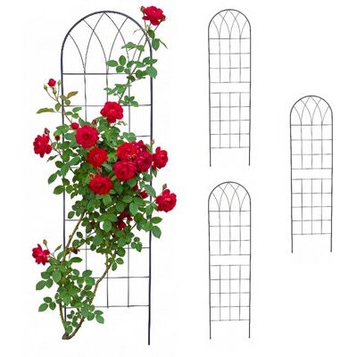 Treillis Relaxdays lot de 4 150 x 40 cm métal support plantes grimpantes/jardin/rosiers noir Noir - Publicité Treillis Relaxdays lot de 4 150 x 40 cm métal support plantes grimpantes/jardin/rosiers noir Noir - Publicité