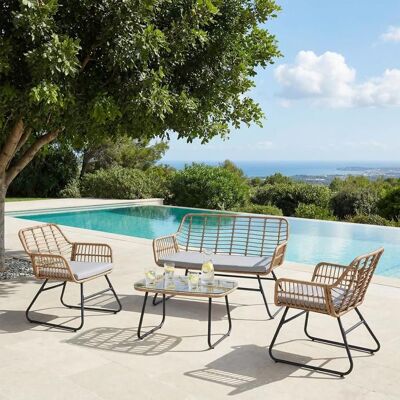 IDIMEX - RIVIERA - Marron - Garden furniture set - Publicité IDIMEX - RIVIERA - Marron - Garden furniture set - Publicité