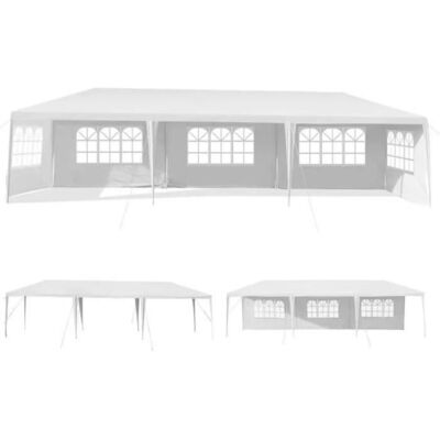 Tente de Jardin Costway 3x9M - 5 Parois Amovibles - Fenêtres Transparentes - pour Événements - Publicité Tente de Jardin Costway 3x9M - 5 Parois Amovibles - Fenêtres Transparentes - pour Événements - Publicité
