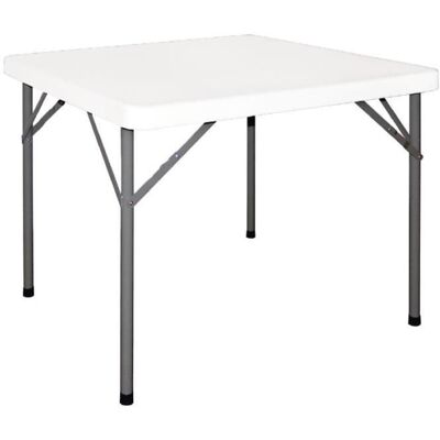 Table carrée pliante - Bolero - Blanc - 2 personnes - Métal - Polyéthylène haute densité Blanc - Publicité Table carrée pliante - Bolero - Blanc - 2 personnes - Métal - Polyéthylène haute densité Blanc - Publicité