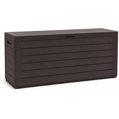PEGANE Coffre de rangement dextérieur avec poignées encastrées pour Jardin Terrasse Balcon Piscine coloris effet bois capacité 280L - Publicité PEGANE Coffre de rangement dextérieur avec poignées encastrées pour Jardin Terrasse Balcon Piscine coloris effet bois capacité 280L - Publicité