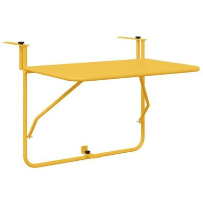 vidaXL Table de balcon Jaune moutarde Acier peint en poudre Grande table de jardin - Publicité vidaXL Table de balcon Jaune moutarde Acier peint en poudre Grande table de jardin - Publicité