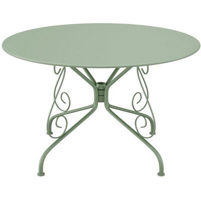 VENTE-UNIQUE Table de jardin D.120 cm en métal façon fer forgé - Vert amande - GUERMANTES de MYLIA Vert - Publicité VENTE-UNIQUE Table de jardin D.120 cm en métal façon fer forgé - Vert amande - GUERMANTES de MYLIA Vert - Publicité