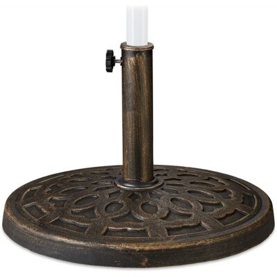 Relaxdays Support à parasol pour des barres de 38-50 mm résistant aux intempéries Ø49 5cm jardin aspect fonte brun Marron - Publicité Relaxdays Support à parasol pour des barres de 38-50 mm résistant aux intempéries Ø49 5cm jardin aspect fonte brun Marron - Publicité