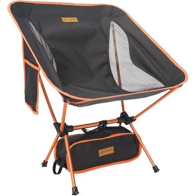 Chaise de camping pliante aluminium TERRE JARDIN Alterra - Ultra légère 1 kg - Oxford 600D - Charge max 240 kg - Orange et noir Noir - Publicité Chaise de camping pliante aluminium TERRE JARDIN Alterra - Ultra légère 1 kg - Oxford 600D - Charge max 240 kg - Orange et noir Noir - Publicité