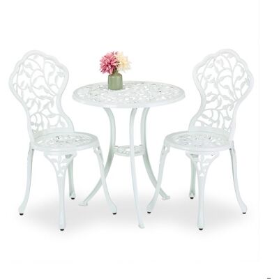 Ensemble de Mobilier de Jardin Blanc - Table et Chaises Relaxdays - Publicité Ensemble de Mobilier de Jardin Blanc - Table et Chaises Relaxdays - Publicité