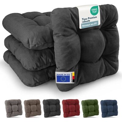 Beautissu HighLux SK – Premium Set de 4 Galette Chaise Jardin Extérieur 35x35 cm Anthracite – 8 cm Épaisseur Gris - Publicité Beautissu HighLux SK – Premium Set de 4 Galette Chaise Jardin Extérieur 35x35 cm Anthracite – 8 cm Épaisseur Gris - Publicité