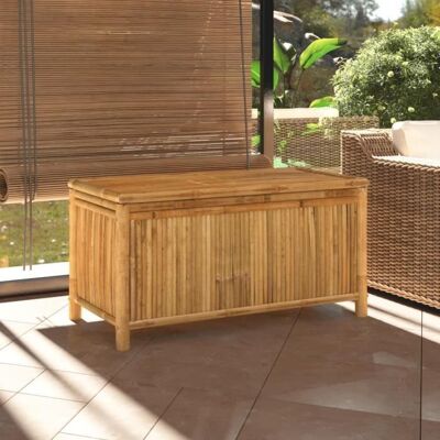 vidaXL Boîte de rangement de jardin 110x52x55 cm Bambou 319876 Marron - Publicité vidaXL Boîte de rangement de jardin 110x52x55 cm Bambou 319876 Marron - Publicité