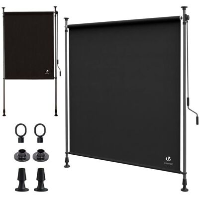 VOUNOT® Store vertical sans perçage 100x310cm extensible - Brise-vue extérieur pour balcon terrasse jardin - Polyester - Anthracite Noir - Publicité VOUNOT® Store vertical sans perçage 100x310cm extensible - Brise-vue extérieur pour balcon terrasse jardin - Polyester - Anthracite Noir - Publicité