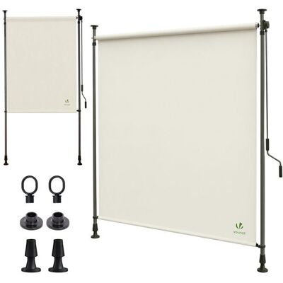 VOUNOT® Store vertical sans perçage 100x310cm extensible - Brise-vue extérieur pour balcon terrasse jardin - Polyester - Beige Beige - Publicité VOUNOT® Store vertical sans perçage 100x310cm extensible - Brise-vue extérieur pour balcon terrasse jardin - Polyester - Beige Beige - Publicité