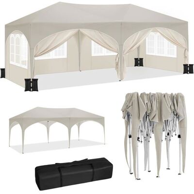 Tonnelle de Jardin avec 4 Sacs de Sable WOLTU Pergola Barnum Tonnelle Pliante 3x6m Beige Beige - Publicité Tonnelle de Jardin avec 4 Sacs de Sable WOLTU Pergola Barnum Tonnelle Pliante 3x6m Beige Beige - Publicité