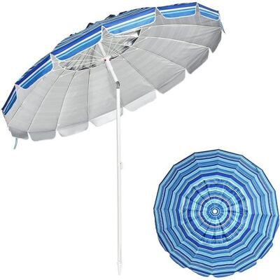 GIANTEX Parasol de Plage Anti UV 2 43 M avec Mécanisme Inclinable 30° Protection UV 50+ Sac de Transport Pied Amovible Bleu - Publicité GIANTEX Parasol de Plage Anti UV 2 43 M avec Mécanisme Inclinable 30° Protection UV 50+ Sac de Transport Pied Amovible Bleu - Publicité