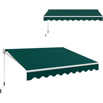 GIANTEX Auvent Rétractable avec Manivelle Revêtement PA Cadre en Aluminium Durable pour Pare-Soleil pour Store Balcon Jardin Vert - Publicité GIANTEX Auvent Rétractable avec Manivelle Revêtement PA Cadre en Aluminium Durable pour Pare-Soleil pour Store Balcon Jardin Vert - Publicité