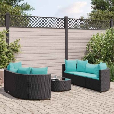 vidaXL Ensemble de Salon de Jardin - 7 Pièces, Noir, Rattan Synthétique - Publicité vidaXL Ensemble de Salon de Jardin - 7 Pièces, Noir, Rattan Synthétique - Publicité